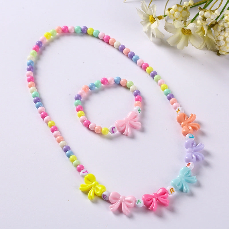 Wholesale Candy Color Bead Necklaces Bracelets Set of Two