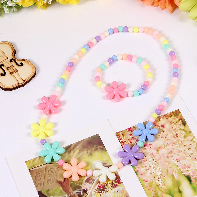 Wholesale Candy Color Bead Necklaces Bracelets Set of Two