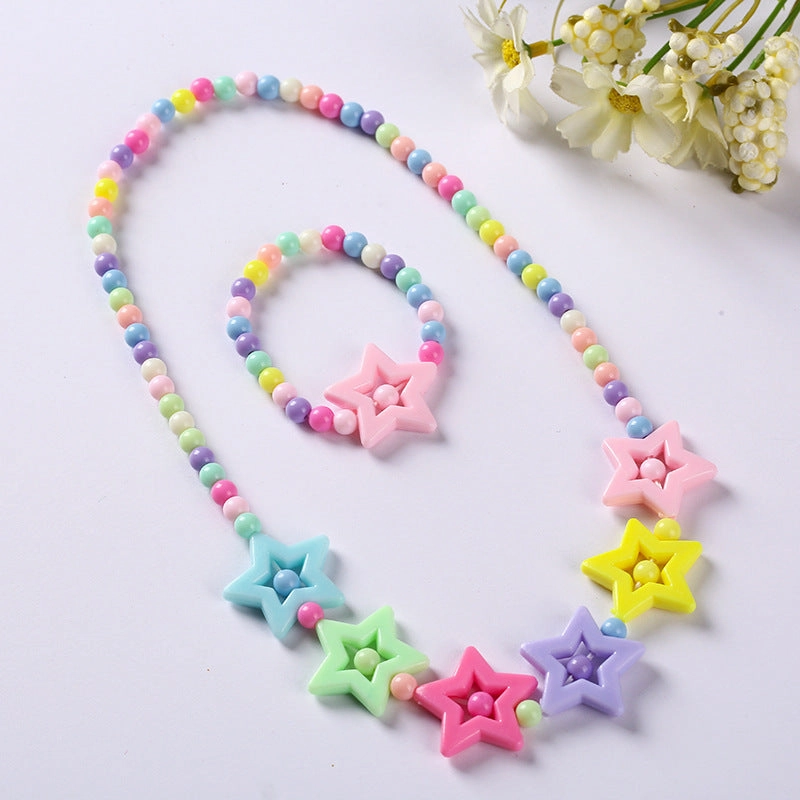 Wholesale Candy Color Bead Necklaces Bracelets Set of Two
