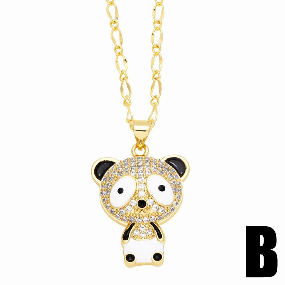 Wholesale Cartoon Panda Copper Necklaces