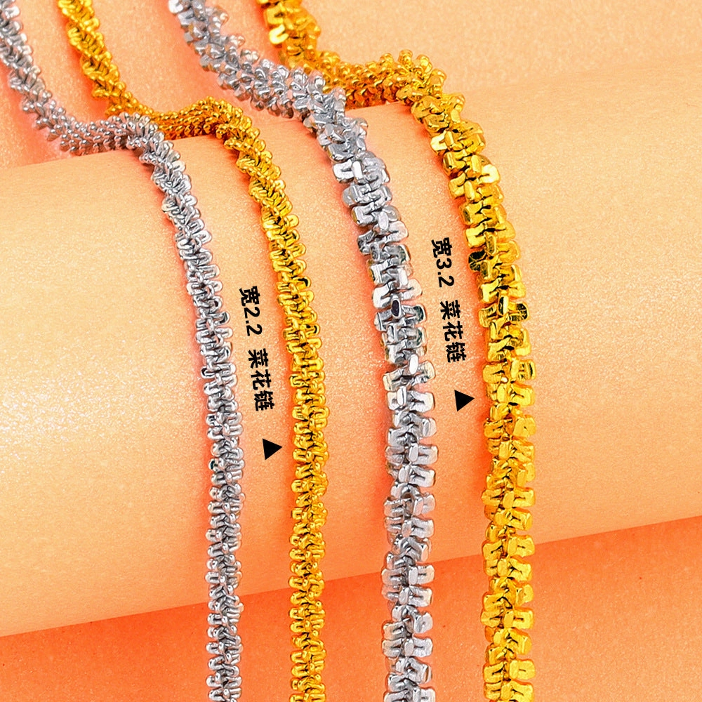 Wholesale Cauliflower chain gold-plated titanium steel necklace