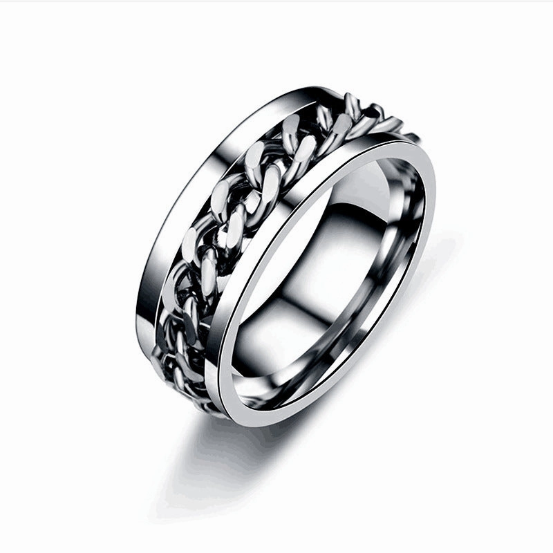 Wholesale Chain Turning Male Stainless & Titanium Rings