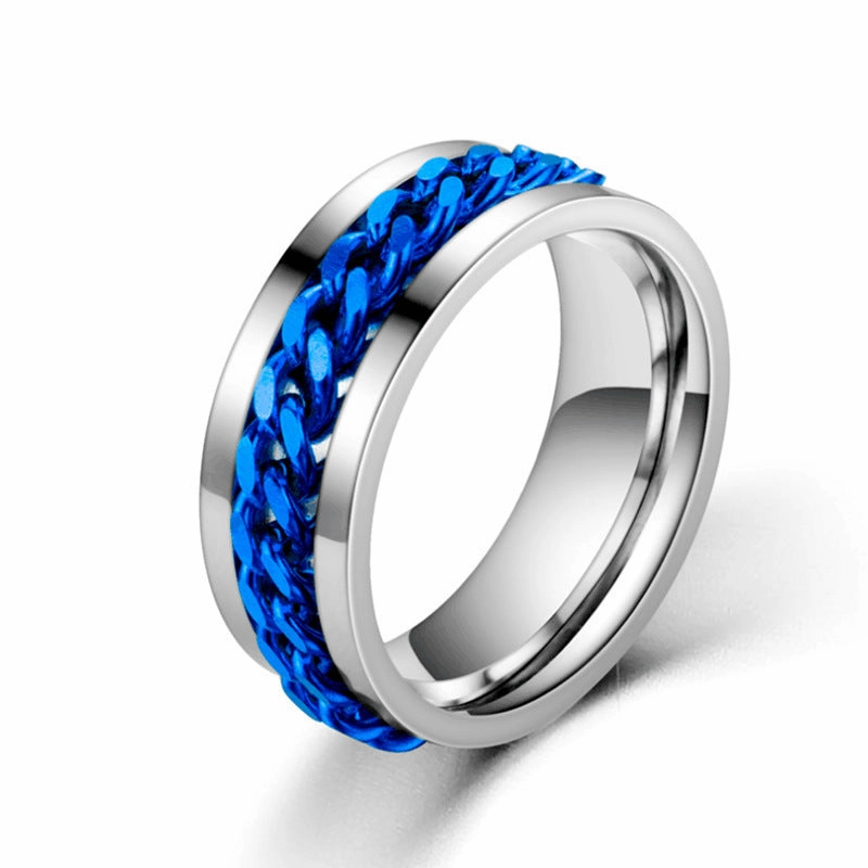 Wholesale Chain Turning Male Stainless & Titanium Rings