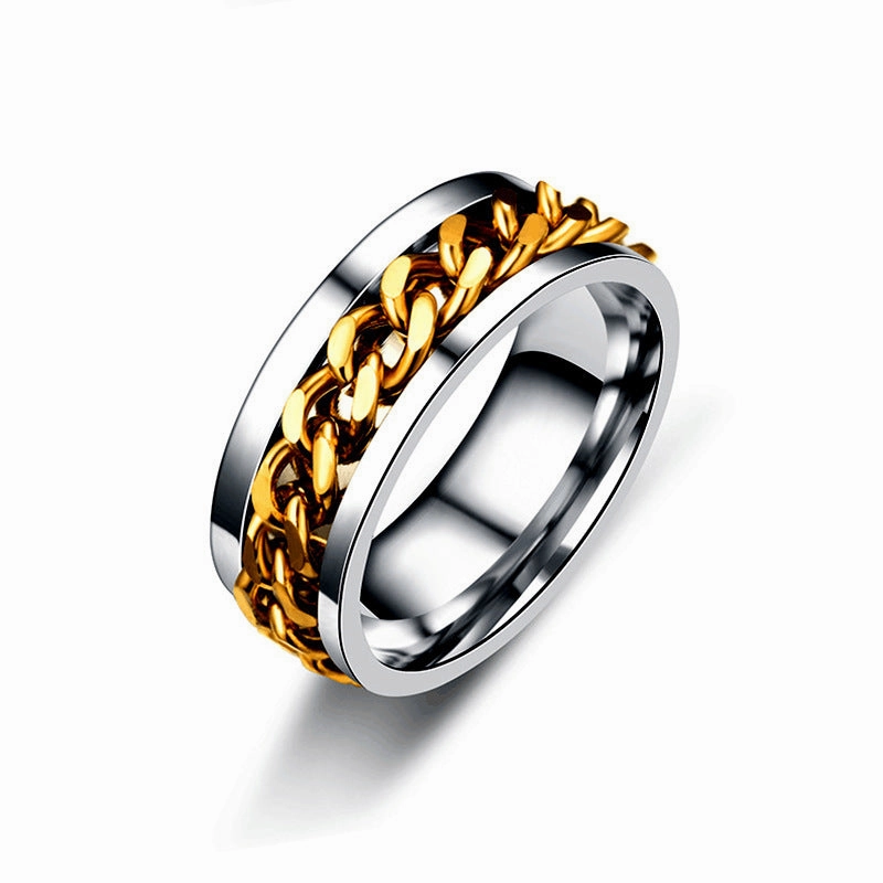 Wholesale Chain Turning Male Stainless & Titanium Rings