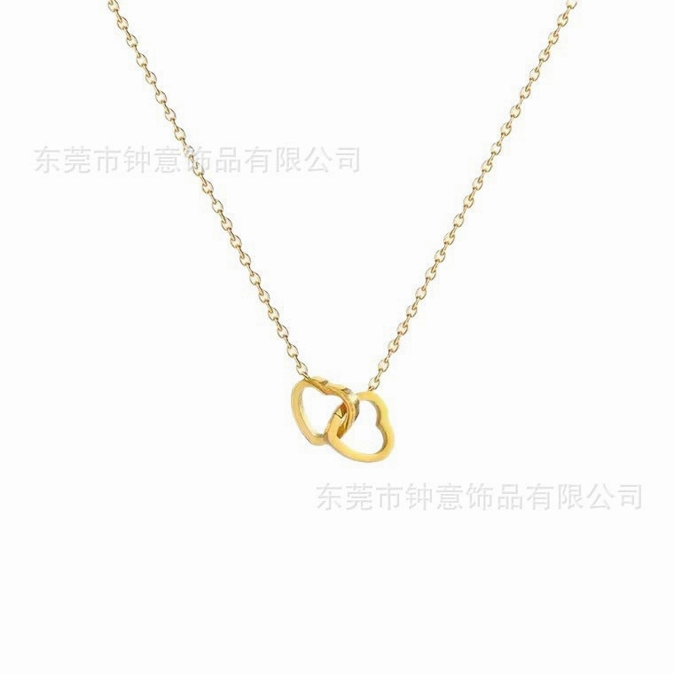 Wholesale Chinese Style Blessing Character To Attract Wealth and Fortune 18K Gold Plated Anti-allergic Titanium Steel Non-fading Necklaces