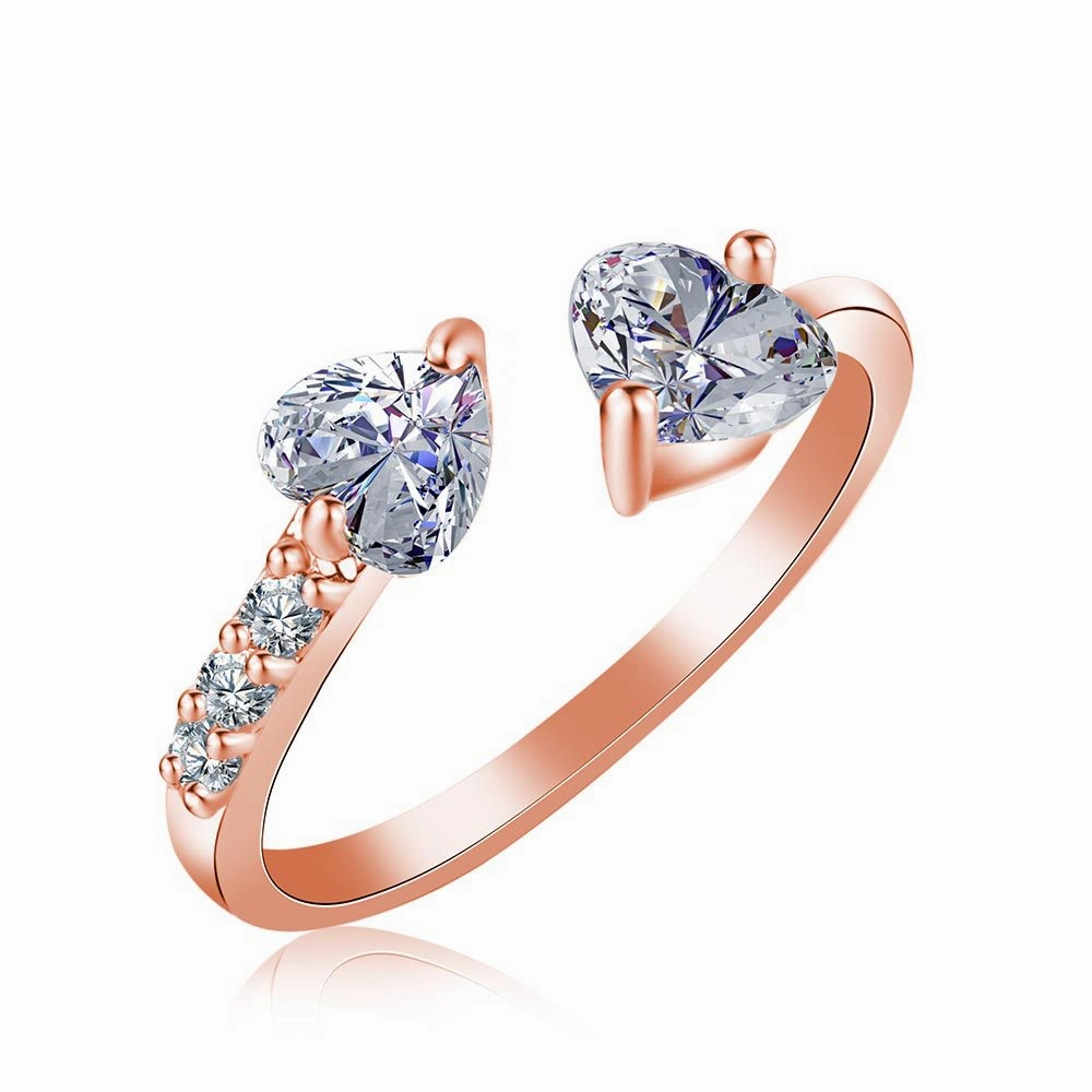 Wholesale Christmas Hearts Full Diamond Copper Rings
