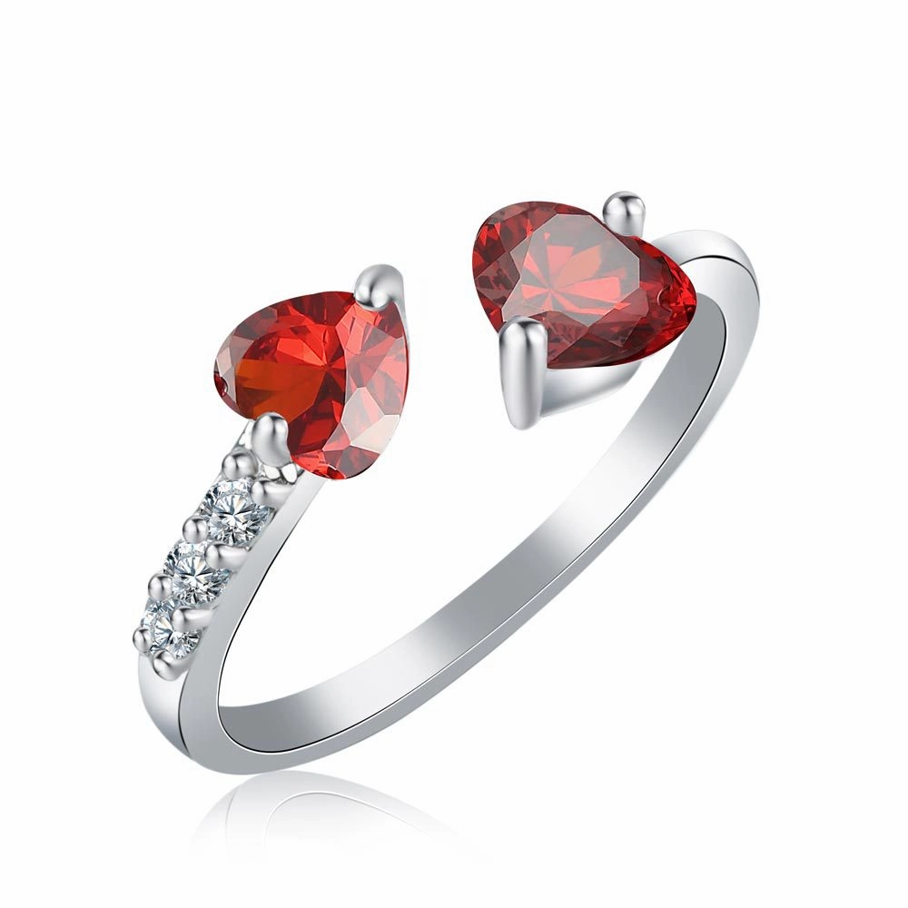 Wholesale Christmas Hearts Full Diamond Copper Rings