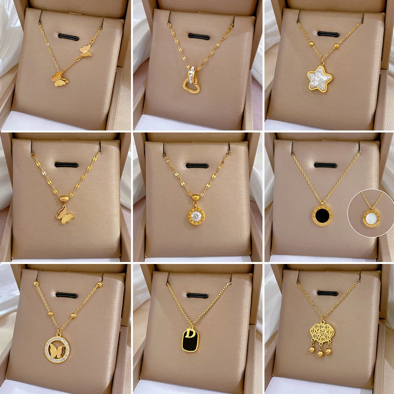 Wholesale Clavicle Titanium Steel Necklaces