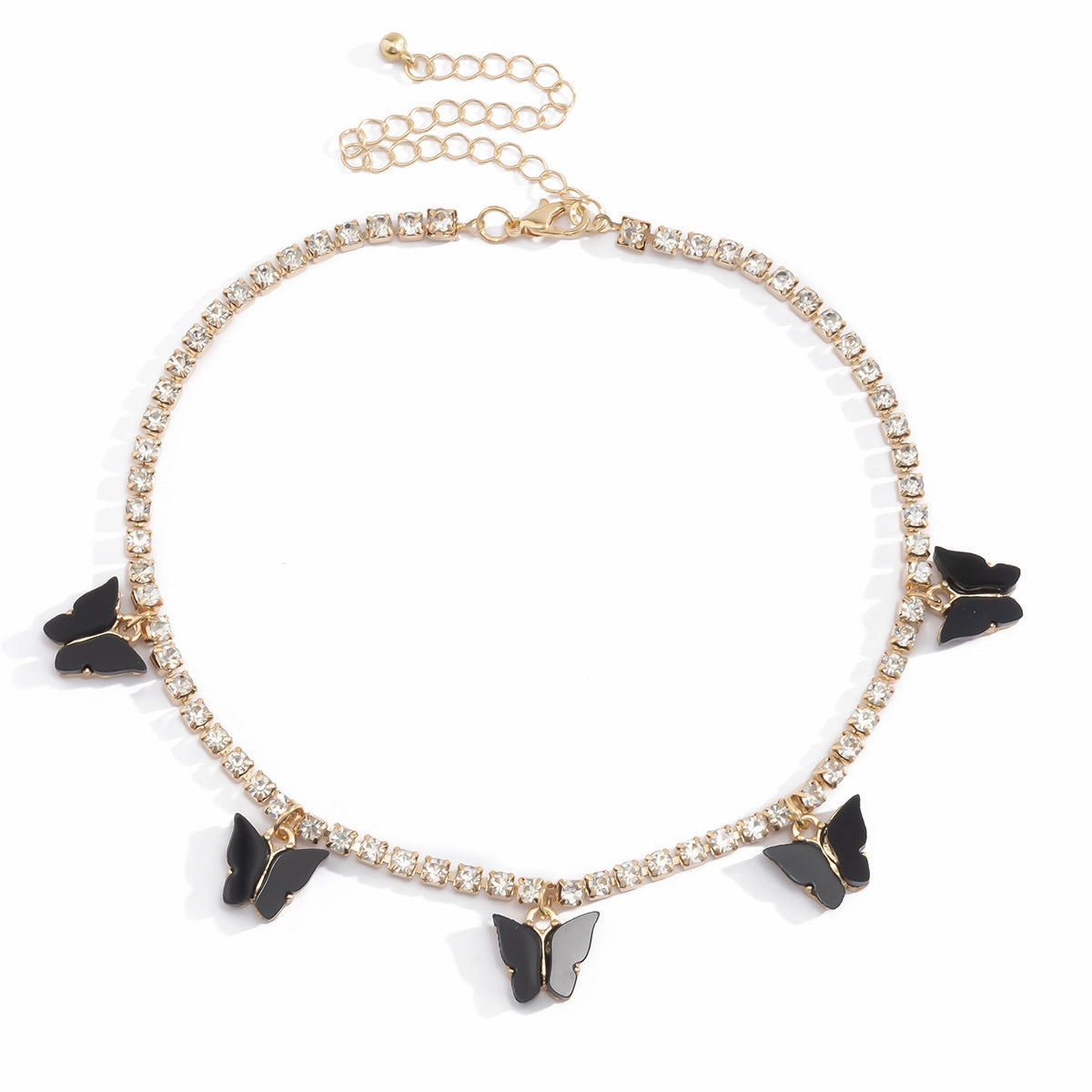 Wholesale Claw Chain Diamond Acrylic Butterfly Necklace