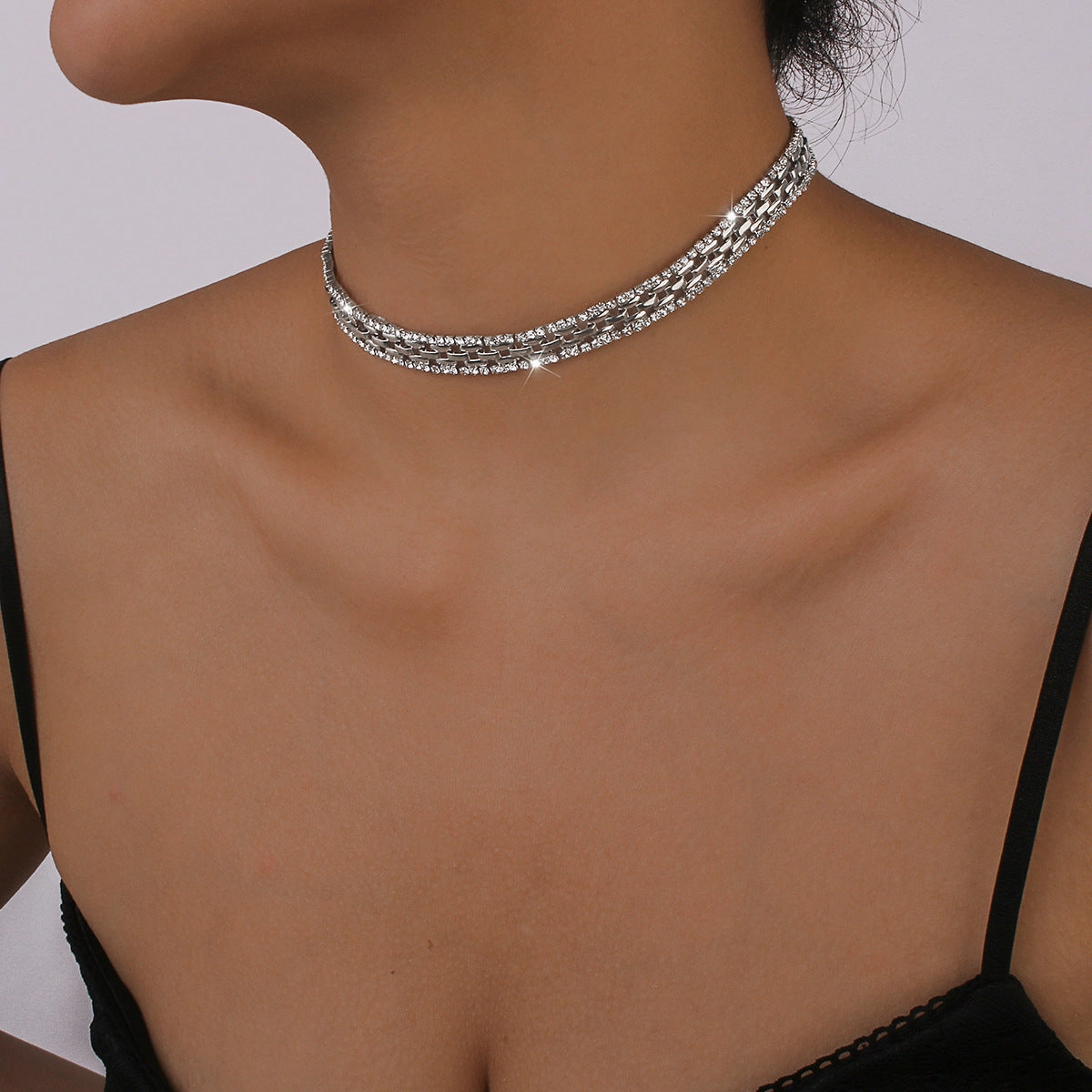 Wholesale Claw Chain Rhinestone Tassel Alloy Necklaces