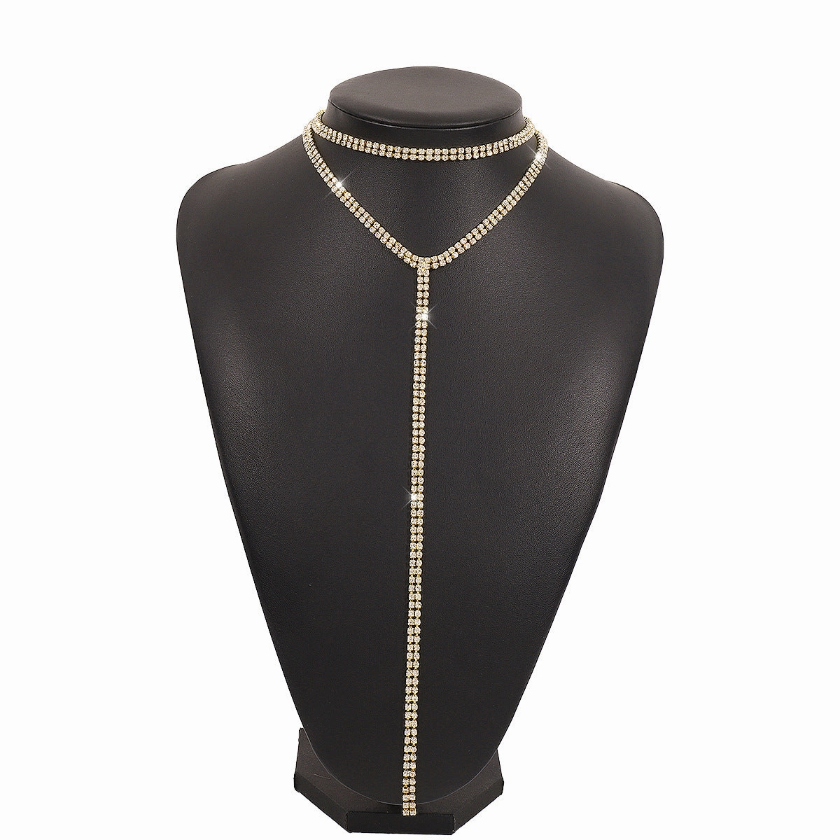 Wholesale Claw Chain Rhinestone Tassel Alloy Necklaces