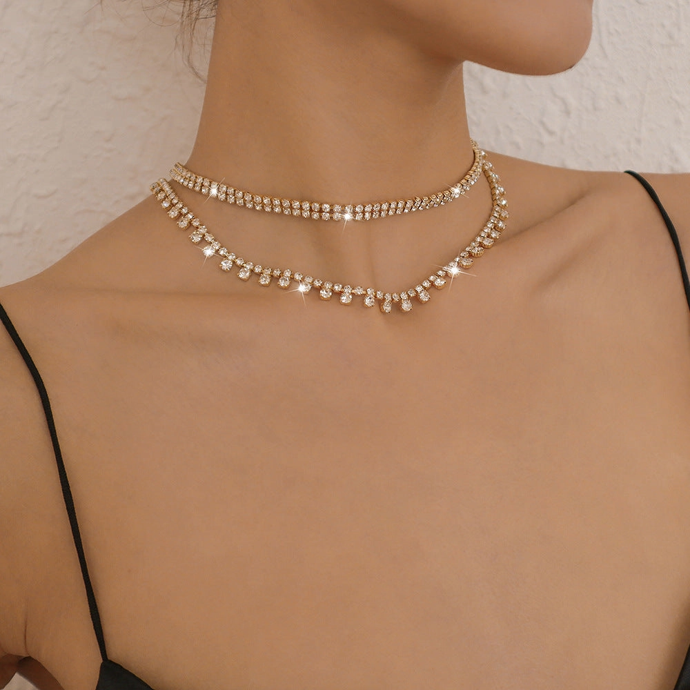 Wholesale Claw Chain Rhinestone Tassel Alloy Necklaces