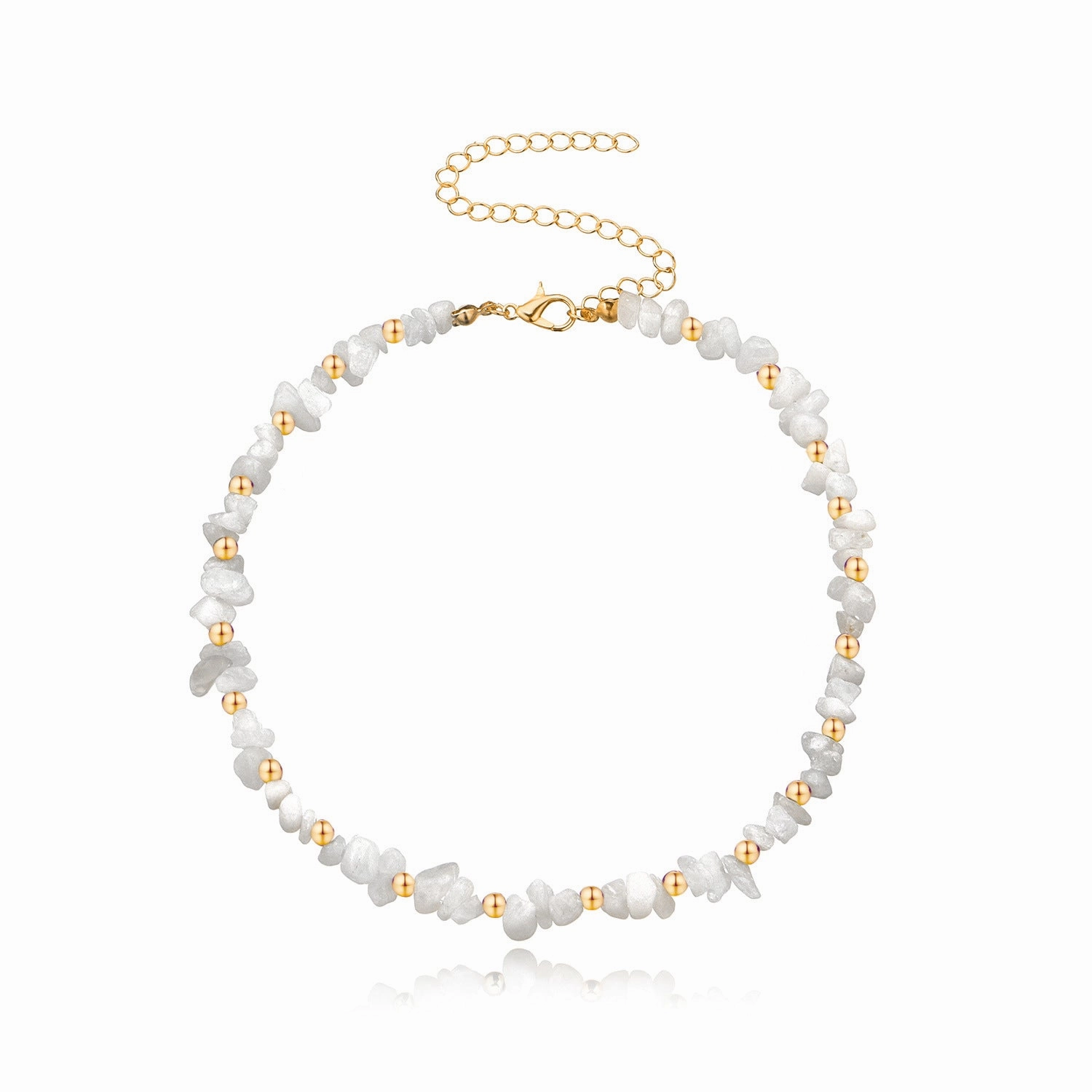 Wholesale Clear Crystal Rough Turquoise Crushed Alloy Necklaces