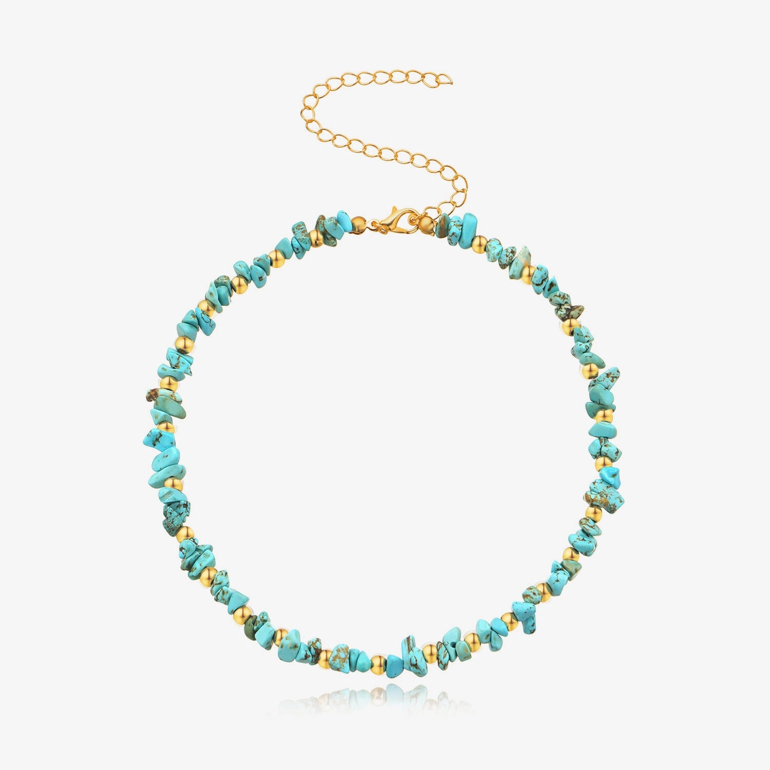 Wholesale Clear Crystal Rough Turquoise Crushed Alloy Necklaces