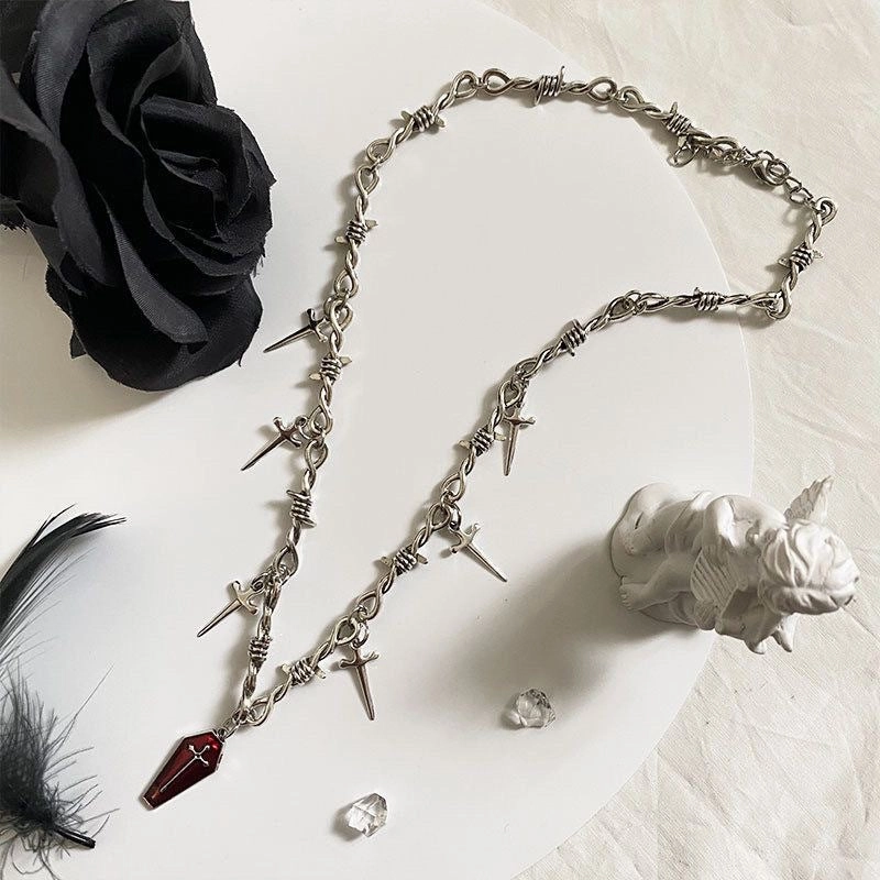 Wholesale Coffins Crosses Swords Thorns Alloy Necklaces