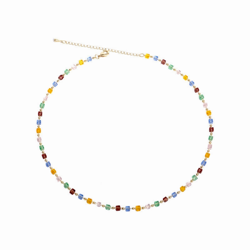 Wholesale Color Crystal Colorfast Clavicle Necklaces