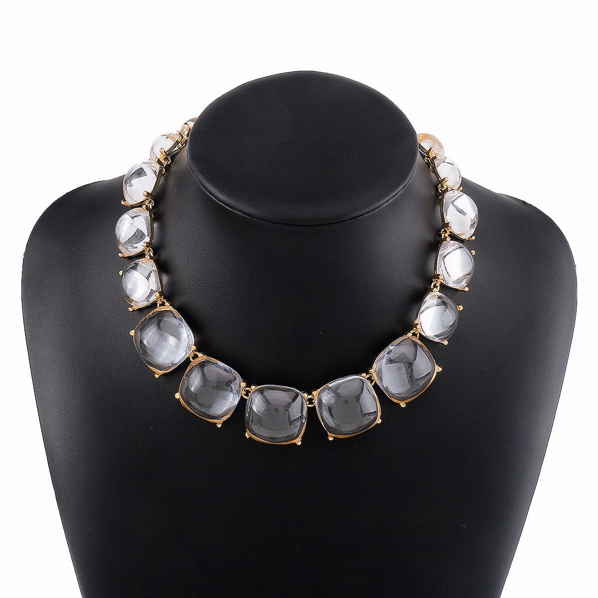 Wholesale Color Matching Jelly Geometric Necklaces Earring Set