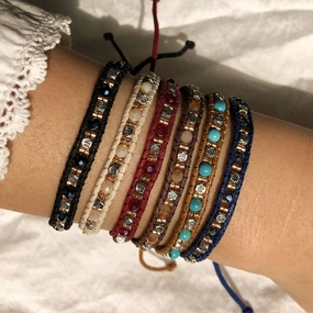 Wholesale  color narrow round double braided rope bracelet
