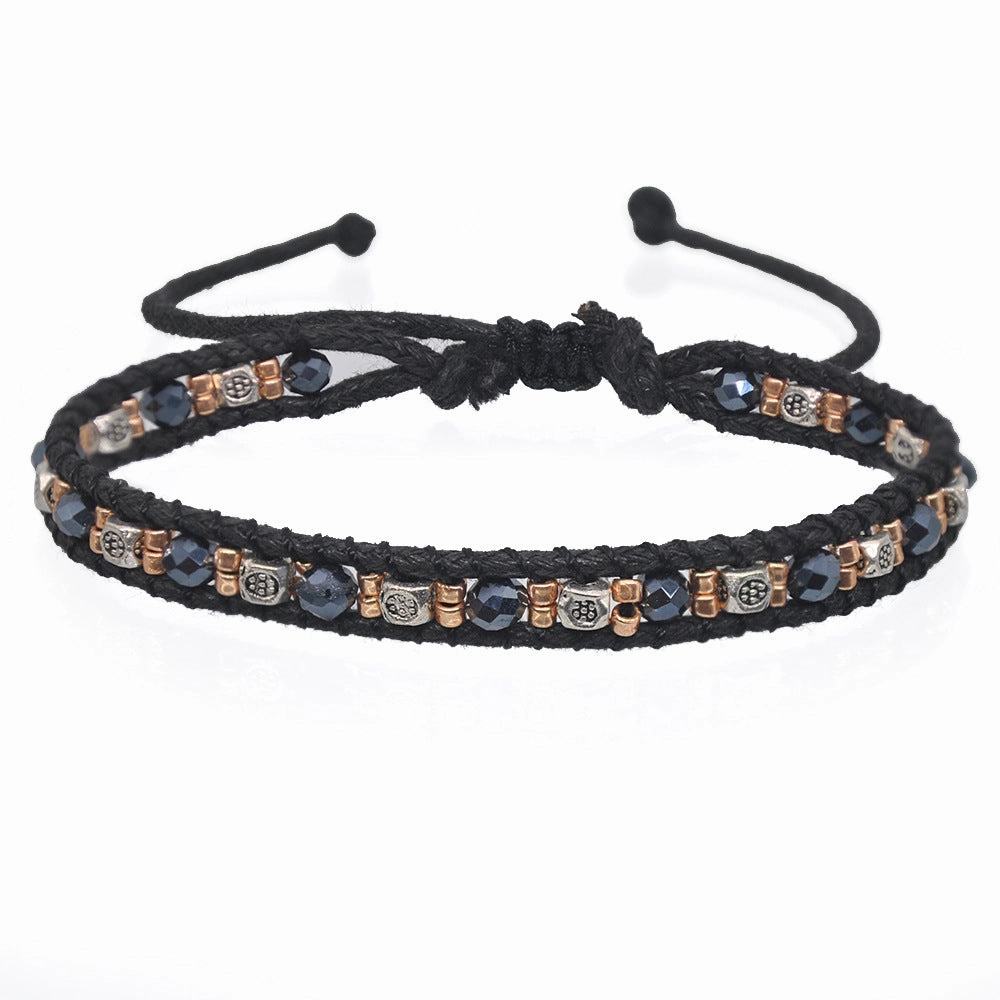Wholesale  color narrow round double braided rope bracelet
