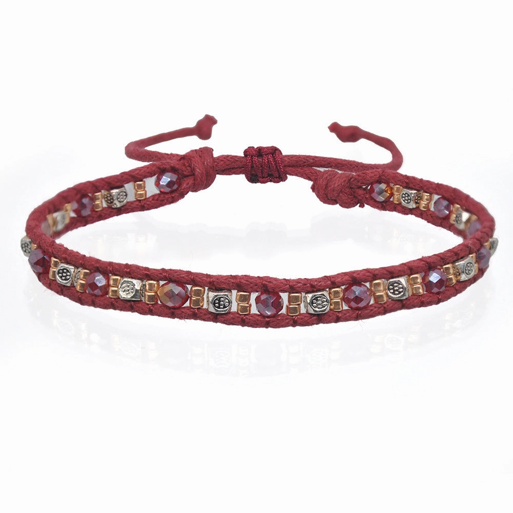 Wholesale  color narrow round double braided rope bracelet