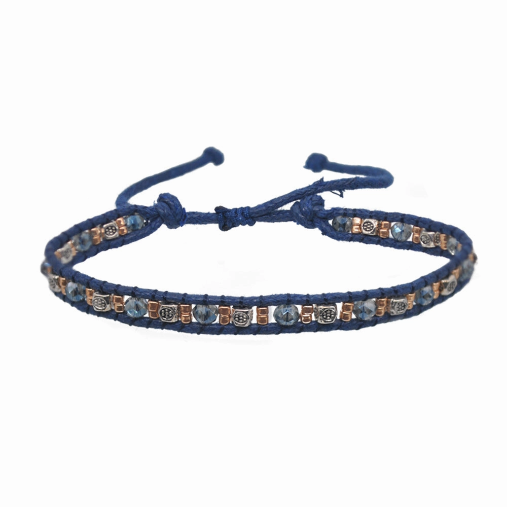 Wholesale  color narrow round double braided rope bracelet