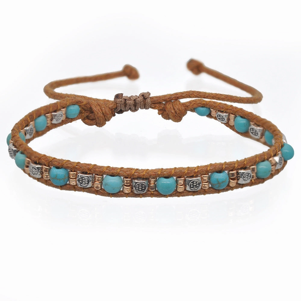 Wholesale  color narrow round double braided rope bracelet