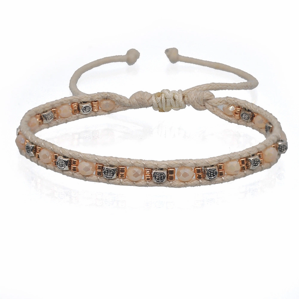 Wholesale  color narrow round double braided rope bracelet