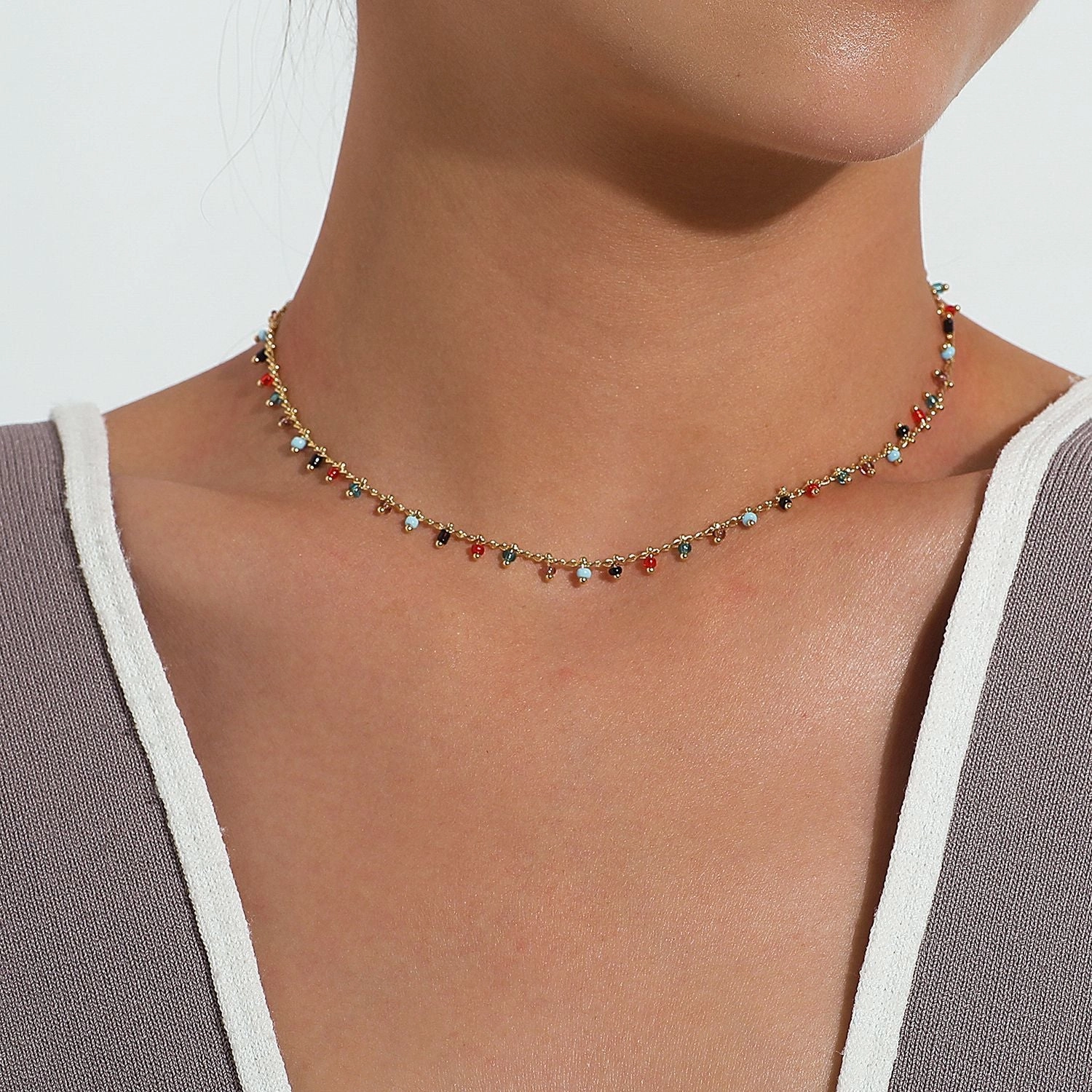 Wholesale Color Turquoise Alloy Necklaces