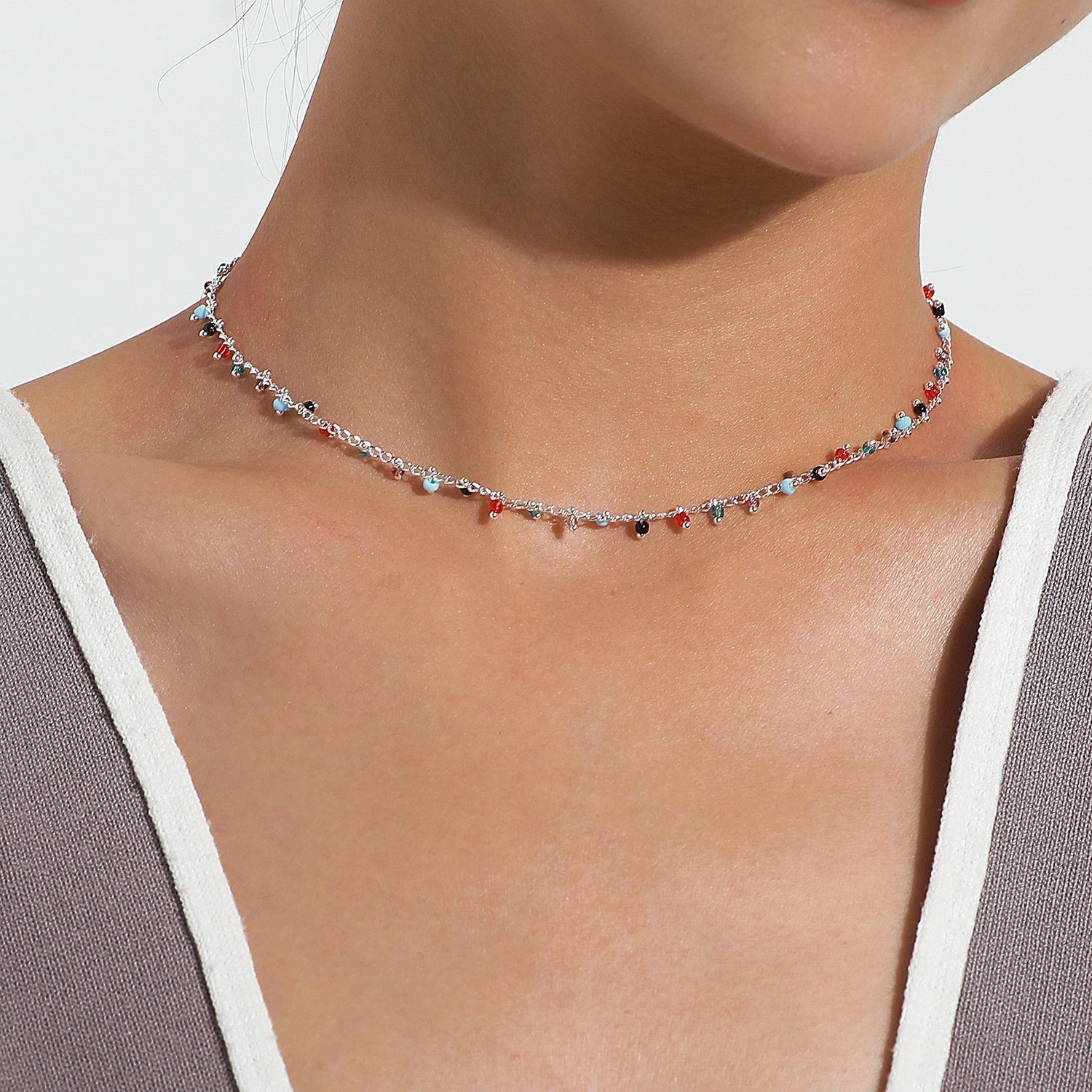 Wholesale Color Turquoise Alloy Necklaces