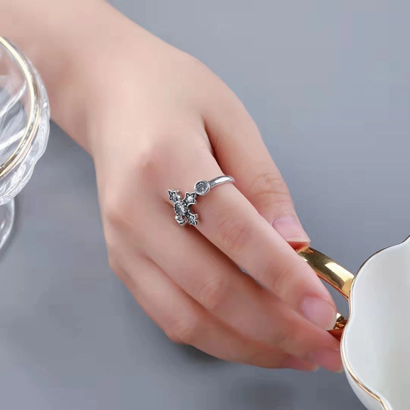 Wholesale Color Zircon Cross Alloy Rings