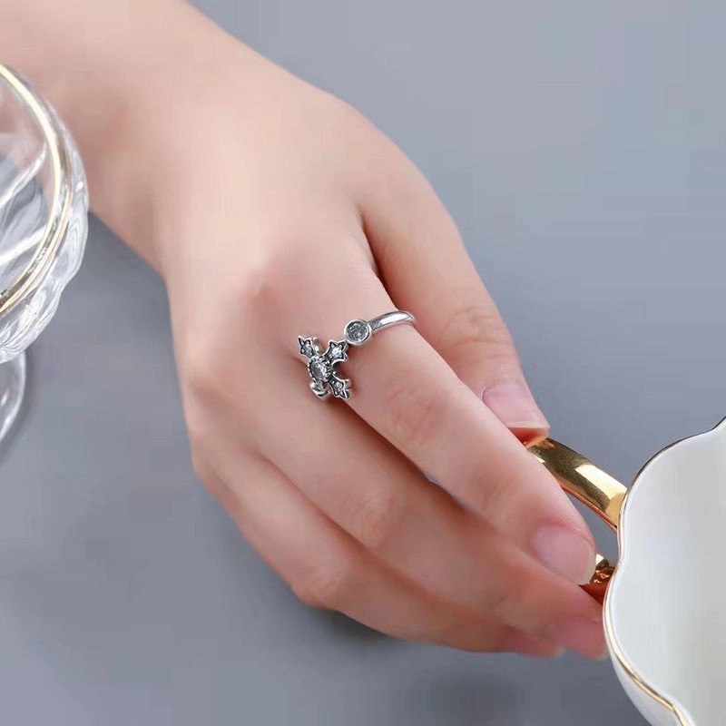 Wholesale Color Zircon Cross Alloy Rings
