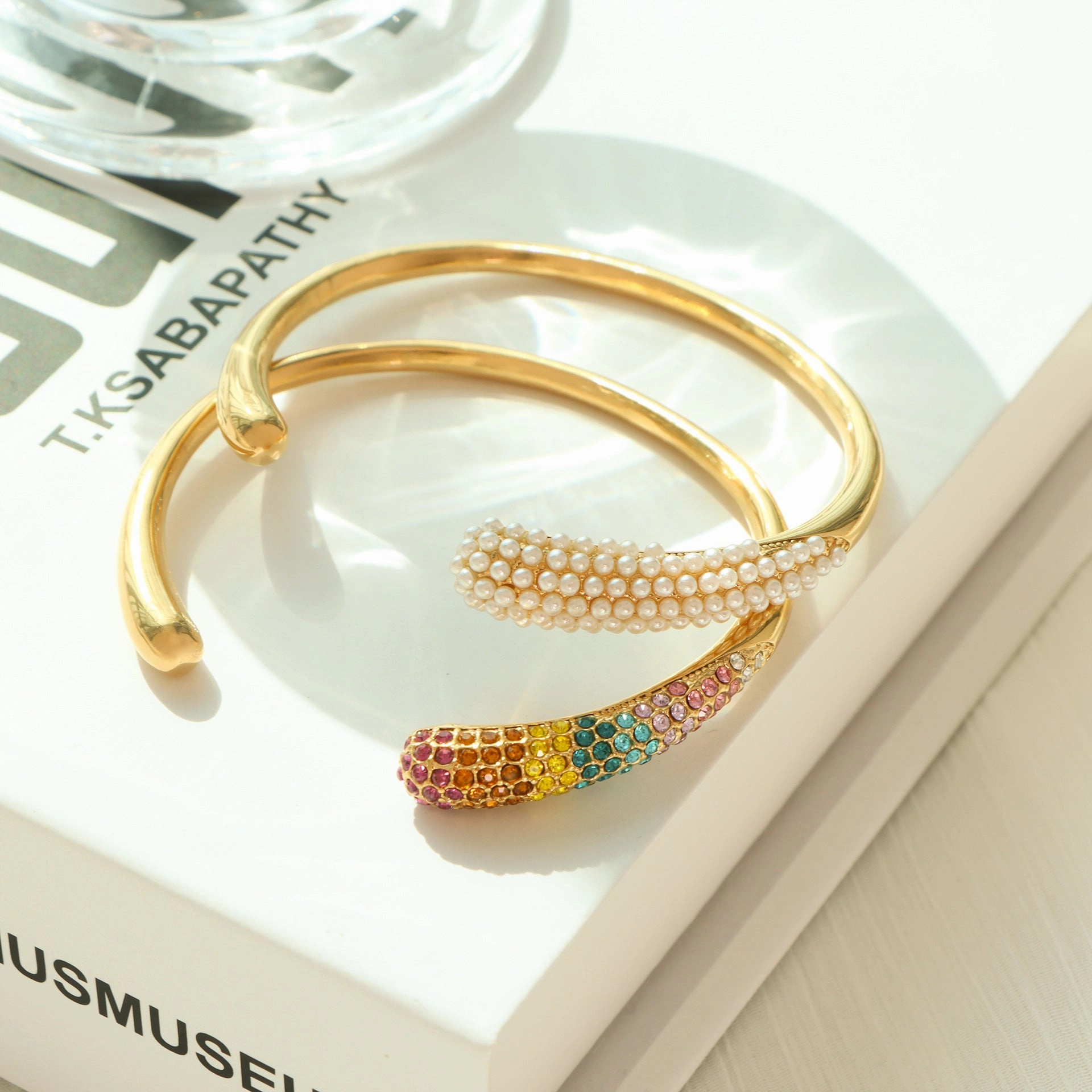 Wholesale Colored Diamond Titanium Steel Gold-plated Bracelets