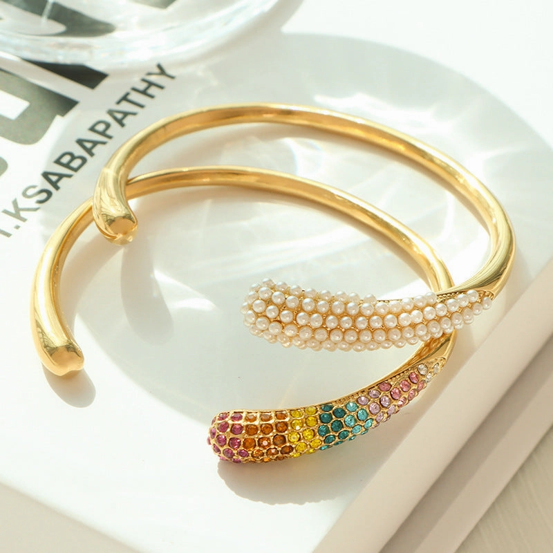 Wholesale Colored Diamond Titanium Steel Gold-plated Bracelets
