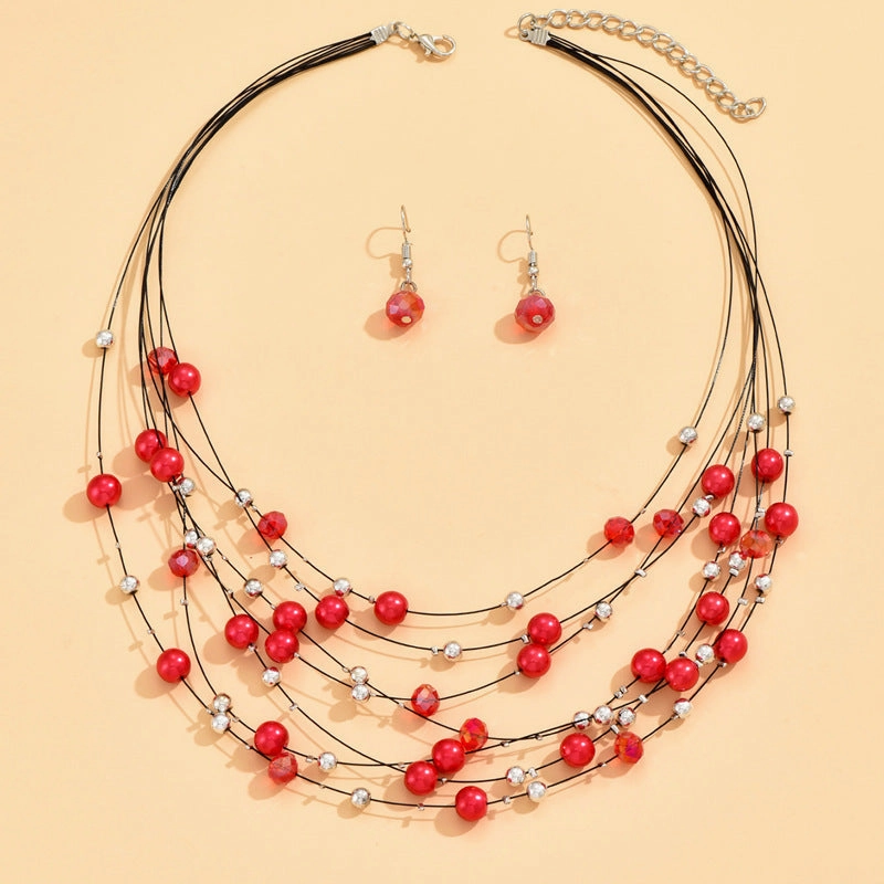 Wholesale Colored Pearl Glass Necklaces