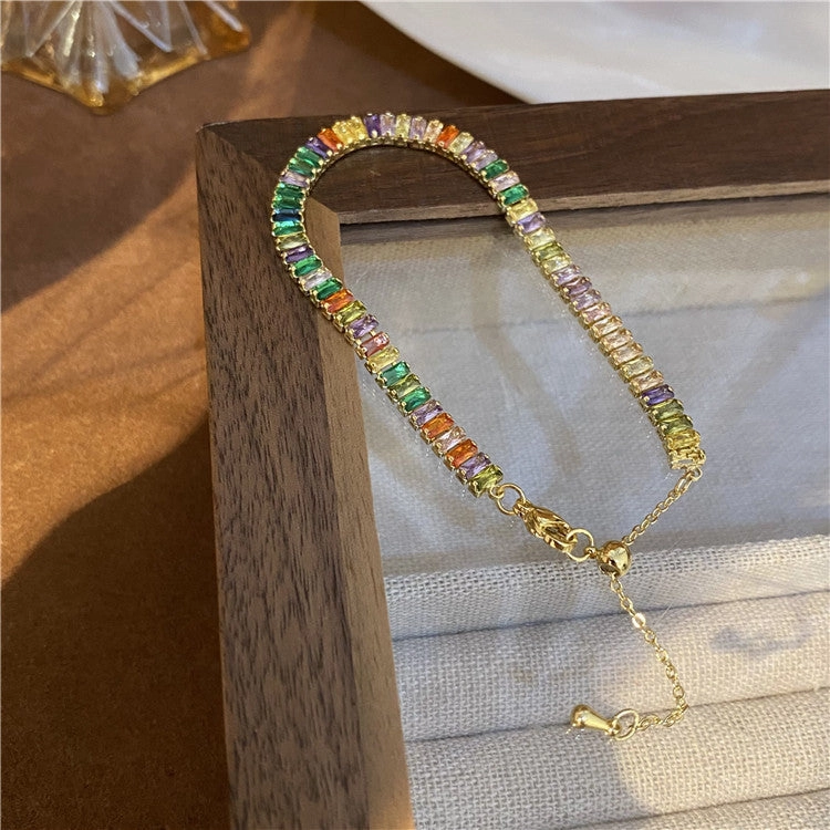 Wholesale Colored Zircon Can Pull Adjust Copper Necklaces