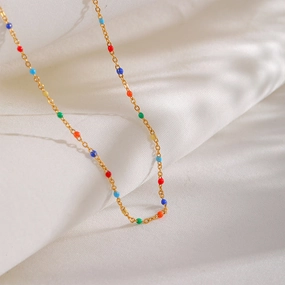 Wholesale Colorful Beaded Colorfast Clavicle Necklaces