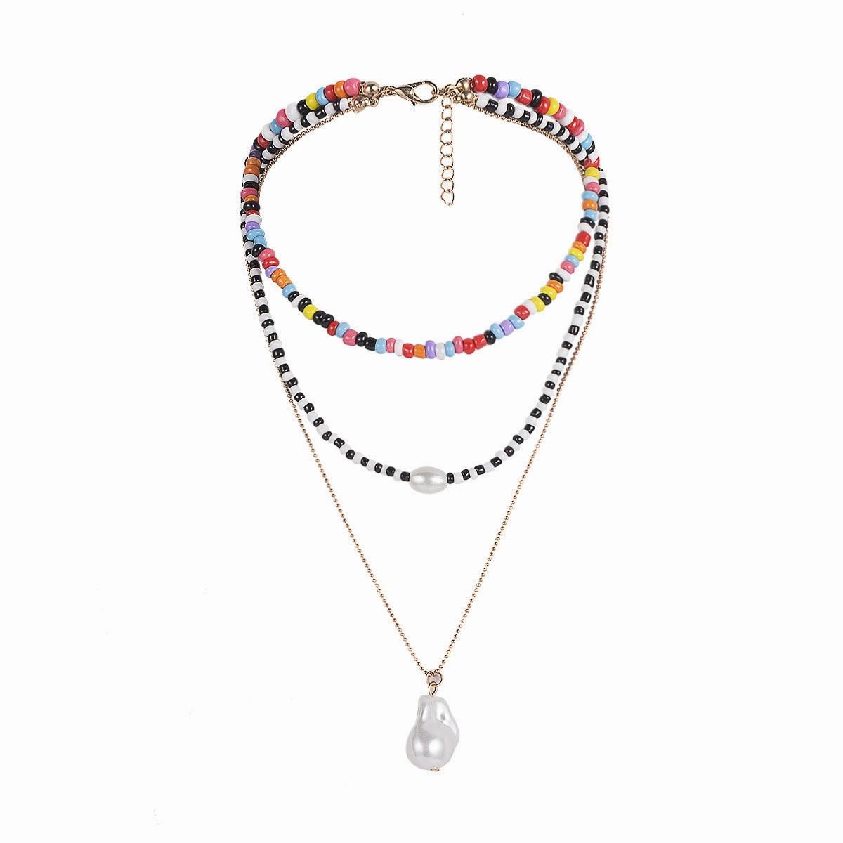 Wholesale Colorful Beaded Rice Beads Necklace