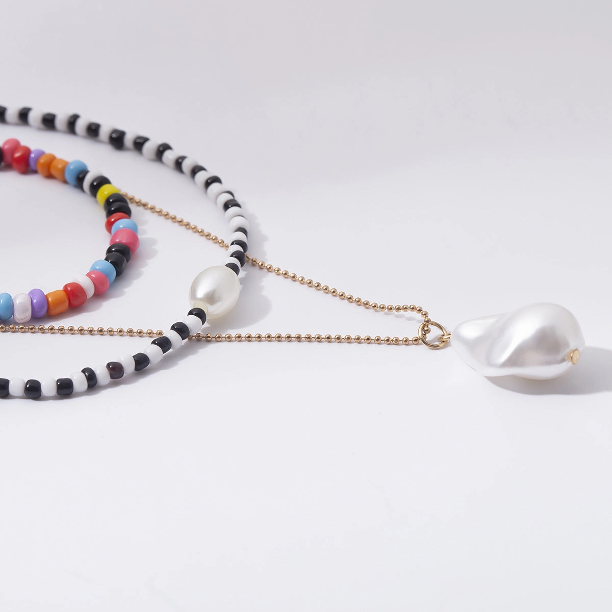 Wholesale Colorful Beaded Rice Beads Necklace