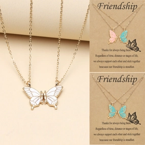 Wholesale Colorful Butterfly Magnets Alloy Necklaces Set