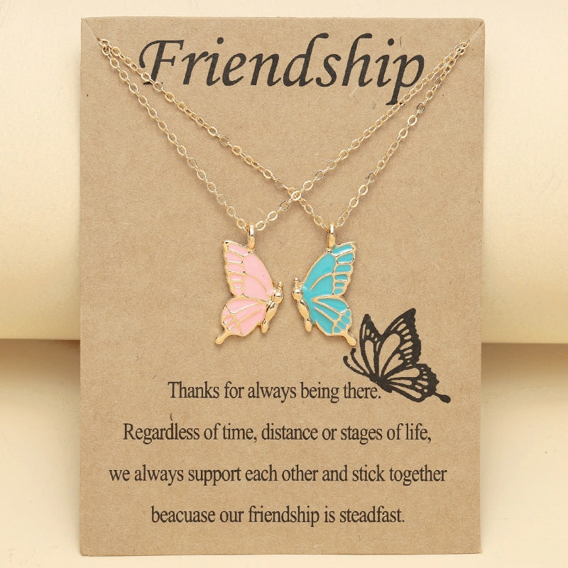 Wholesale Colorful Butterfly Magnets Alloy Necklaces Set
