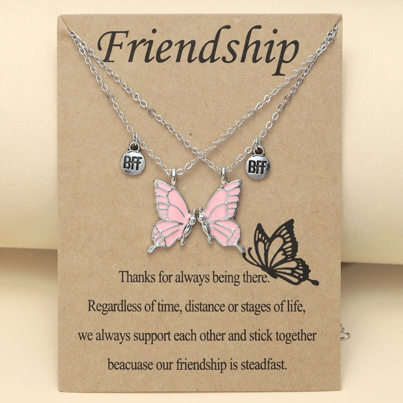 Wholesale Colorful Butterfly Magnets Alloy Necklaces Set