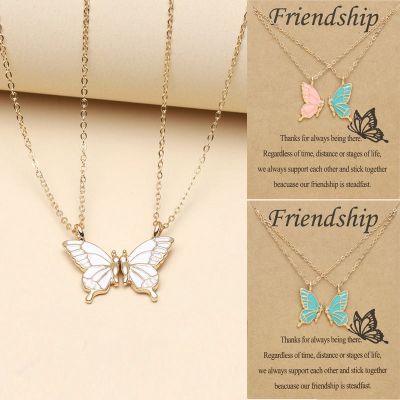 Wholesale Colorful Butterfly Magnets Alloy Necklaces Set