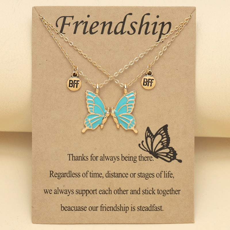 Wholesale Colorful Butterfly Magnets Alloy Necklaces Set