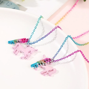 Wholesale Colorful Chain Spray Painted Unihead Alloy Necklaces Set