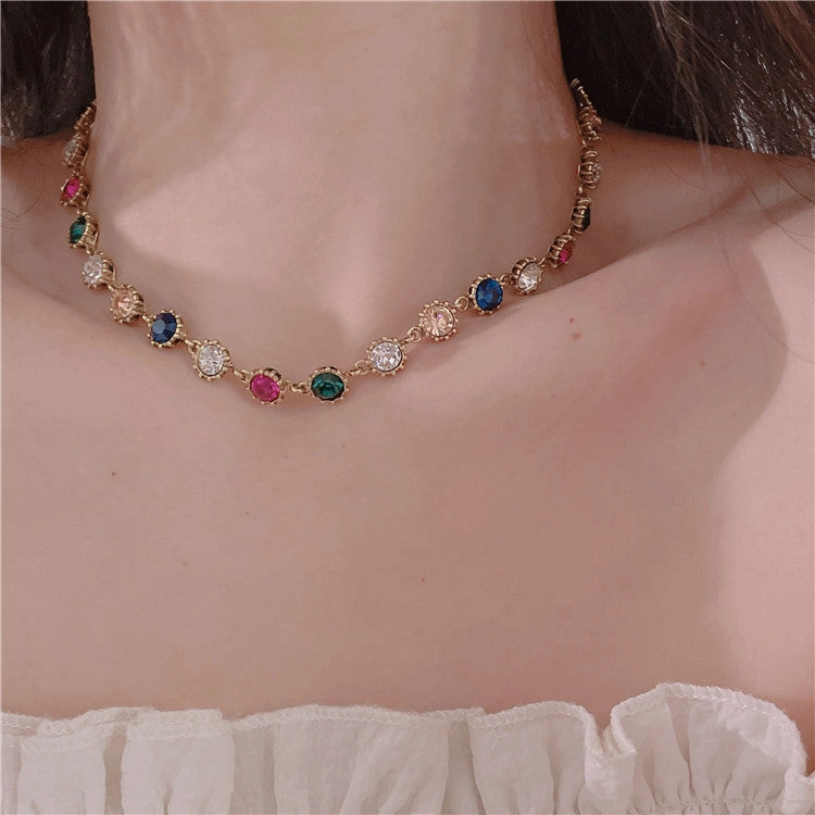 Wholesale Colorful Crystal Full Diamond Alloy Necklaces
