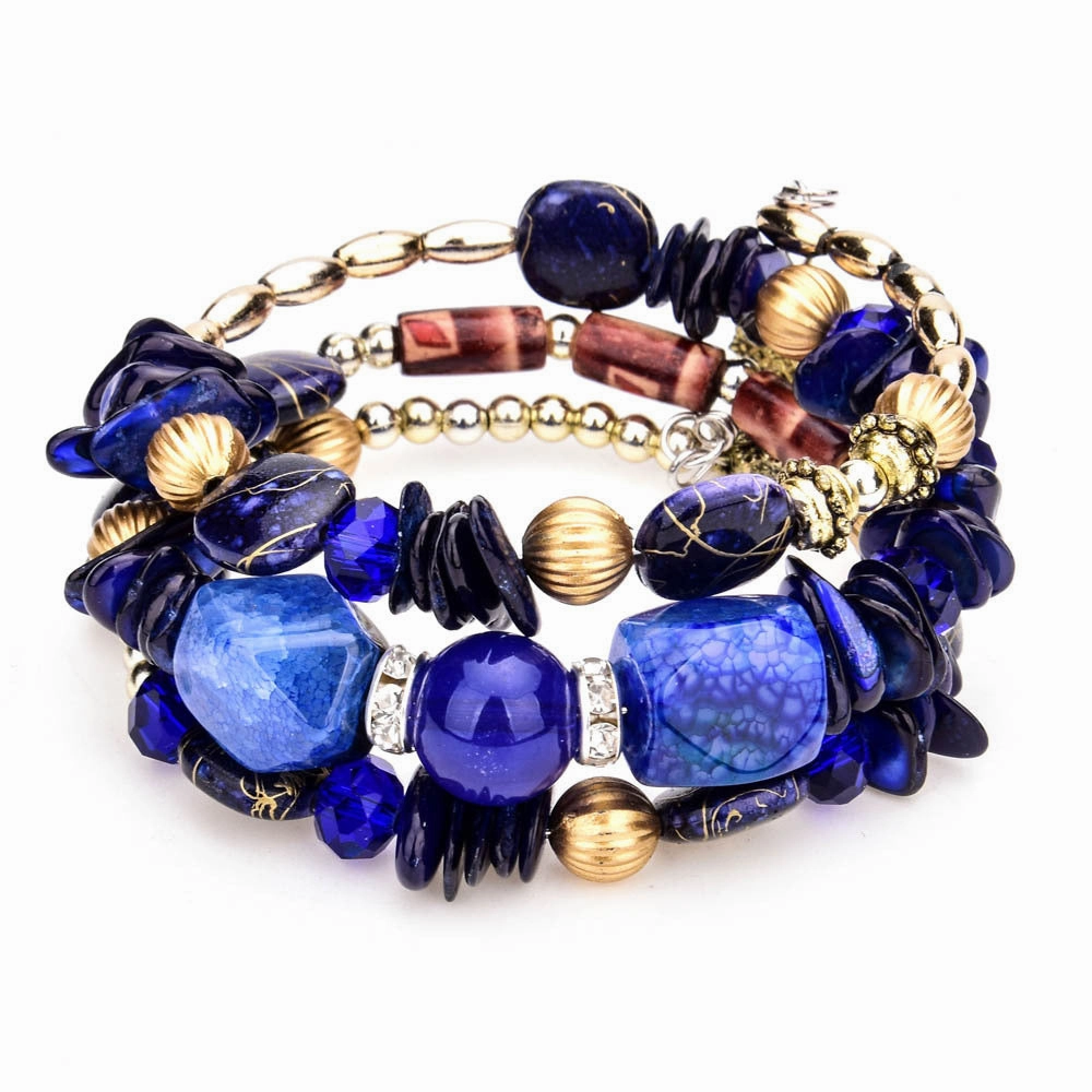 Wholesale Colorful Natural Stone Turquoise Beads Multilayer Bracelet