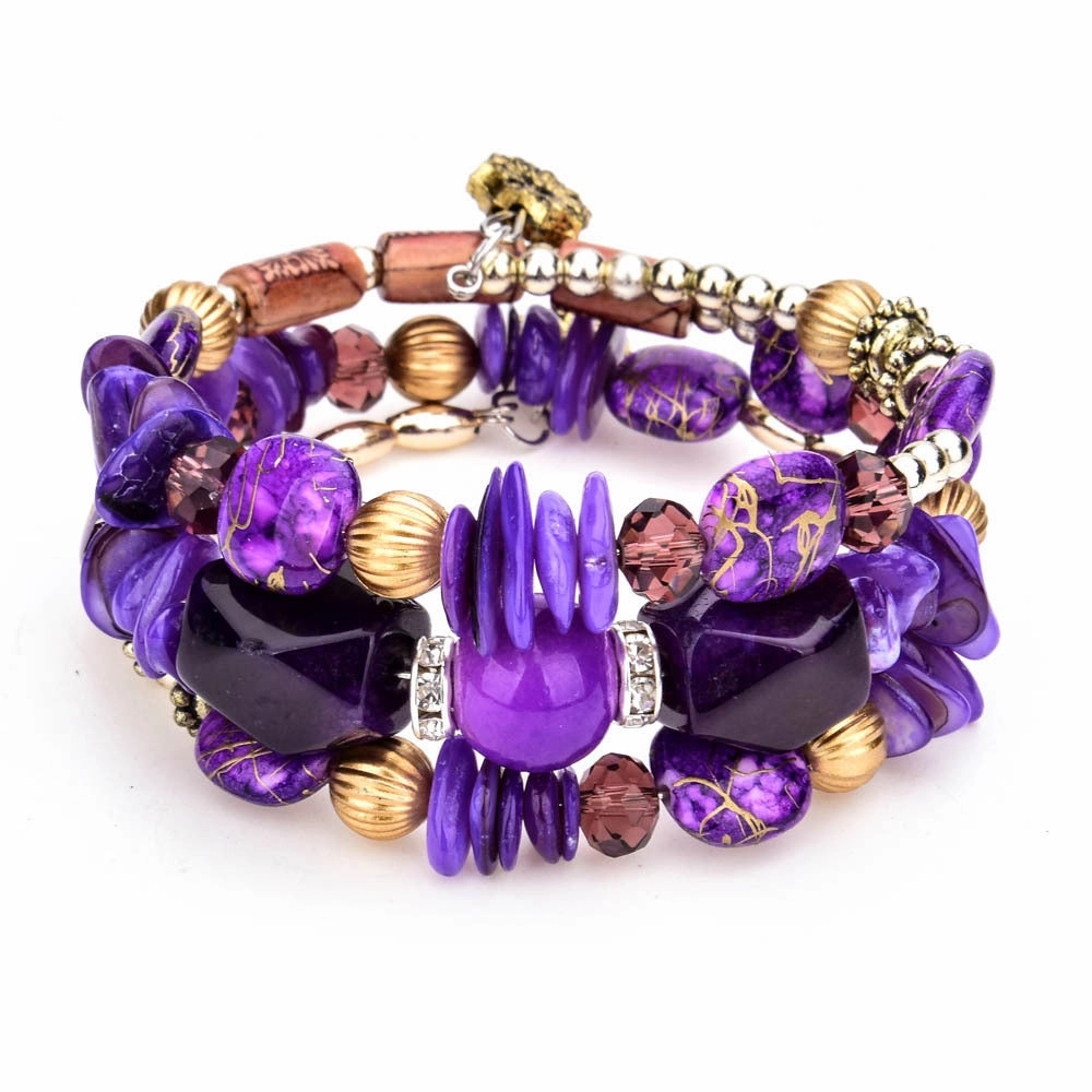 Wholesale Colorful Natural Stone Turquoise Beads Multilayer Bracelet