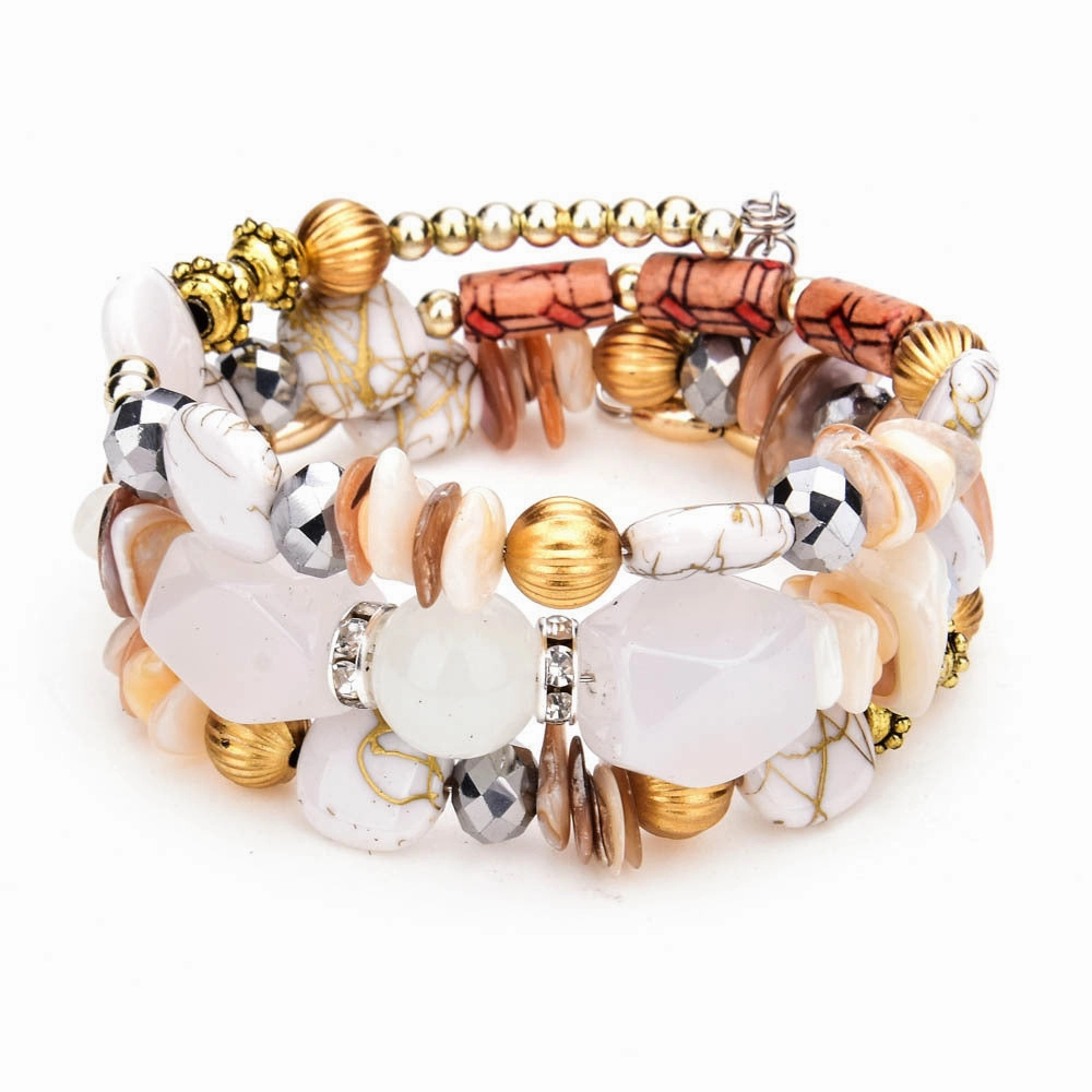 Wholesale Colorful Natural Stone Turquoise Beads Multilayer Bracelet
