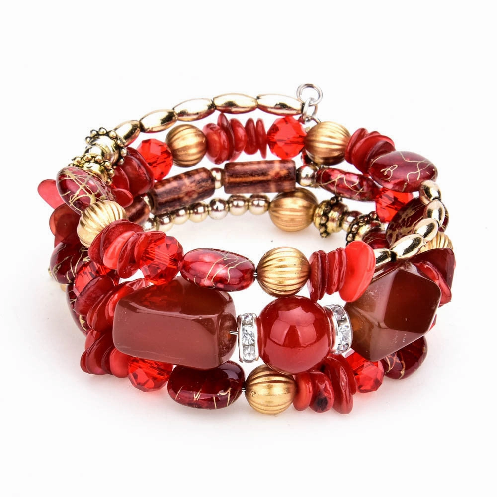 Wholesale Colorful Natural Stone Turquoise Beads Multilayer Bracelet