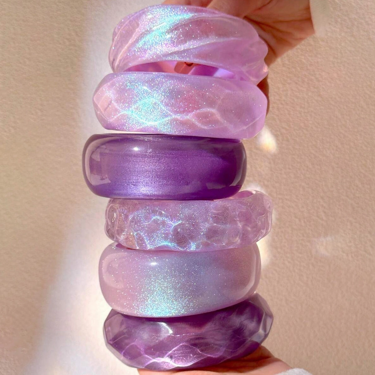 Wholesale Colorful Resin Bracelet Irregular Simple Geometric Opaque Resin Bracelet